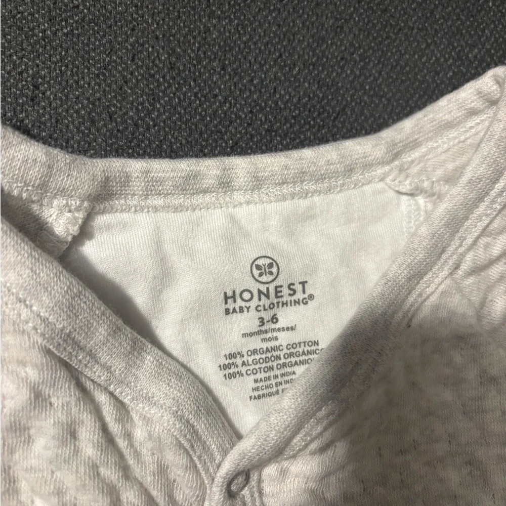 The Honest Company Quilted Gray Footie 3-6 Months